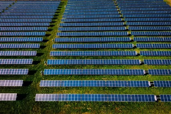 Delta Charter Township solar panel field.