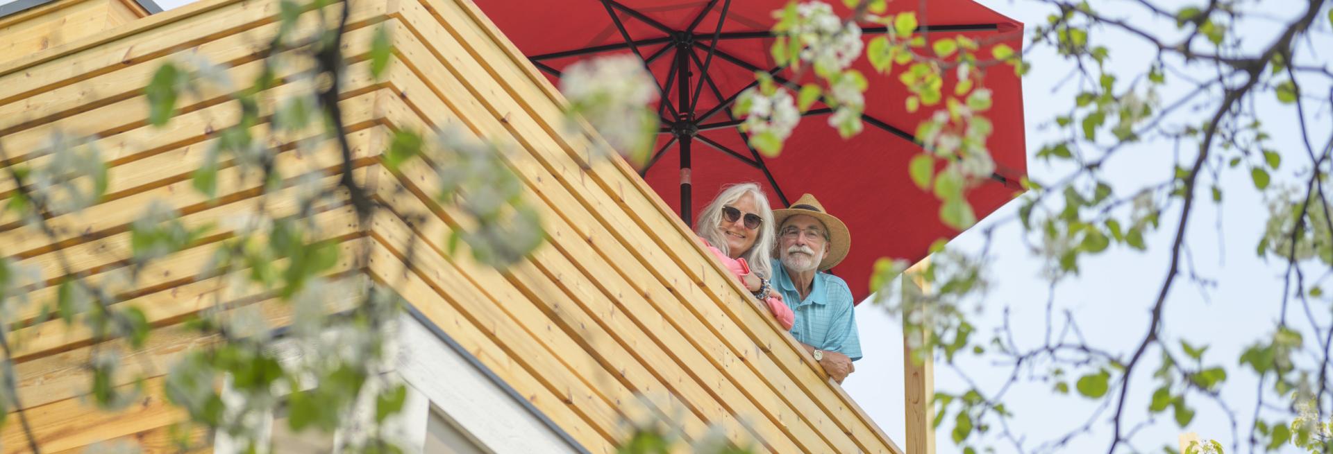 A couple in Traverse City Michigan in the Spring