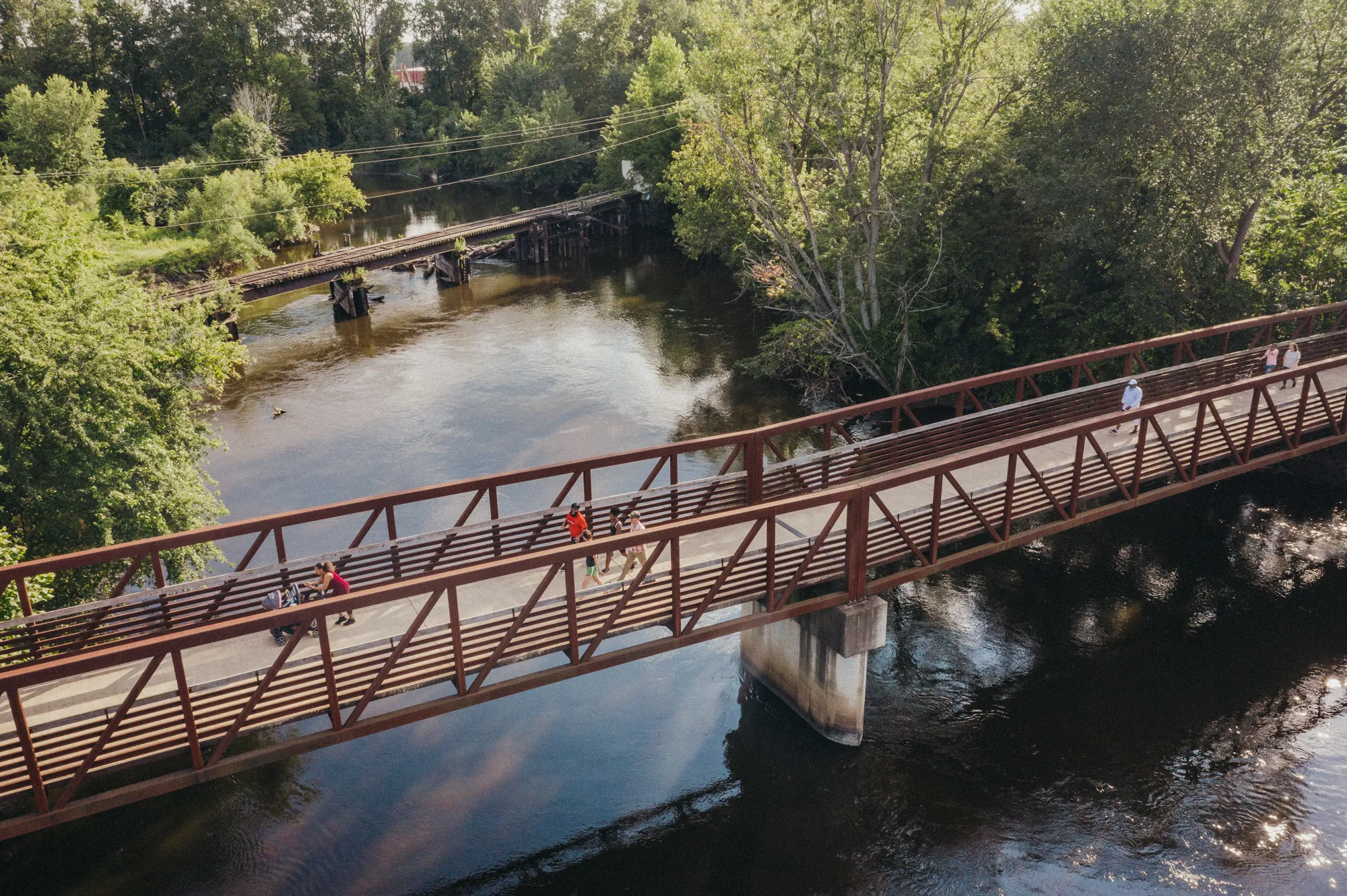 aerial image of bridge