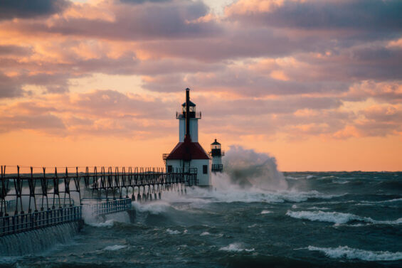 St. Joseph Lighthouse in Tiscornia State Park Michigan