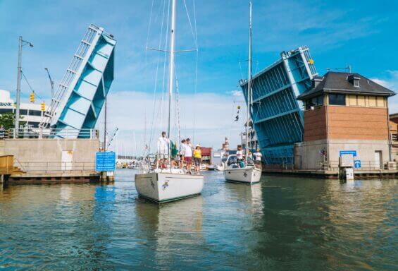 Small groups sail out of Port Huron on two boats.